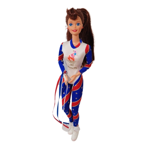Mattel Other - Vintage 1996 Olympic Gymnastic Barbie Doll Excellent Used Condition Brown Hair